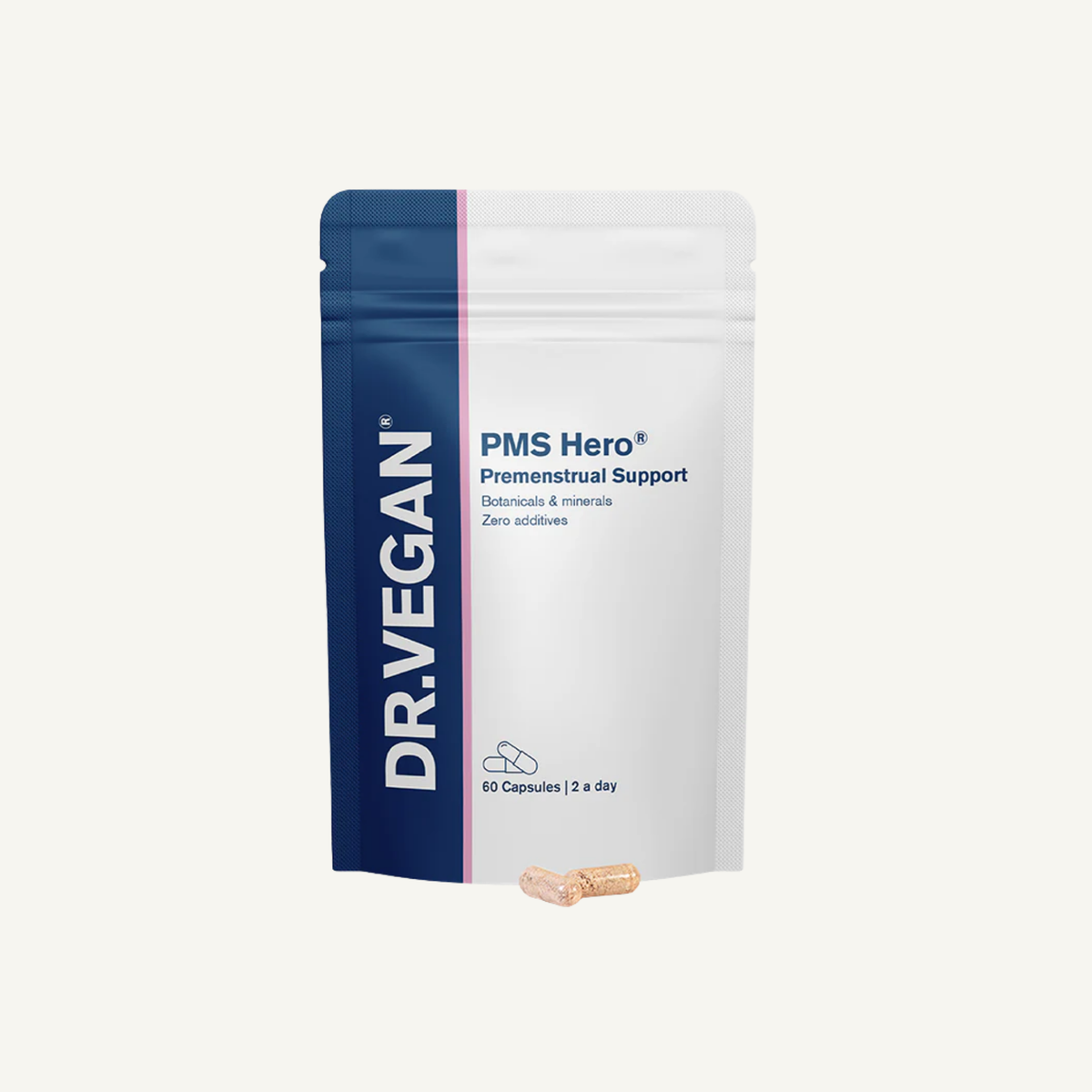 كيس PMS Hero من Dr. Vegan، مكمّل لدعم ما قبل الدورة الشهرية