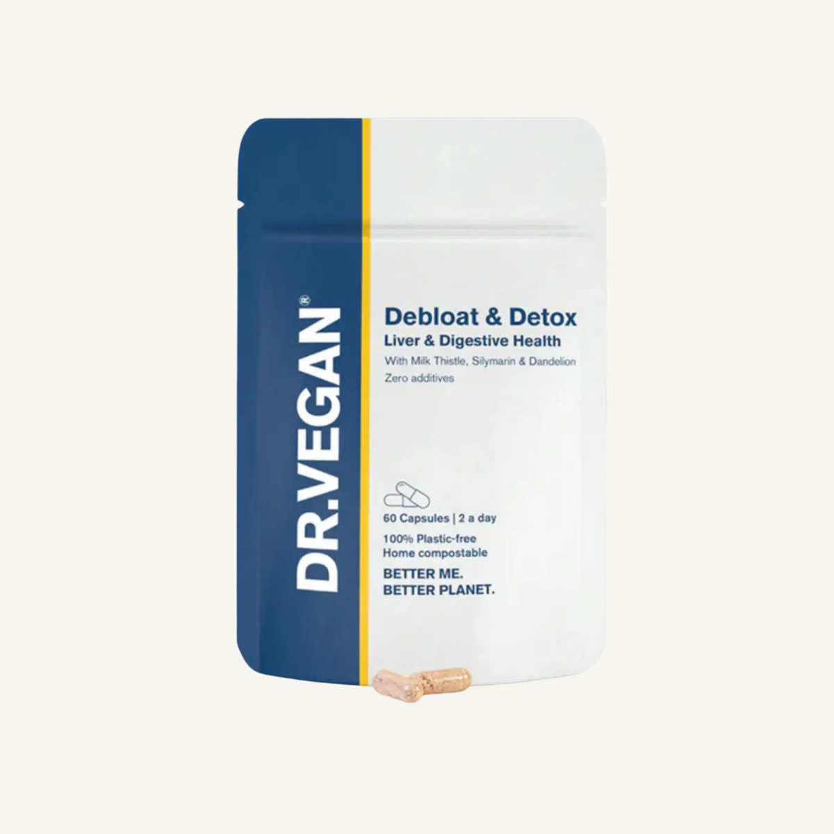 Dr. Vegan Debloat & Detox digestive support supplement pouch