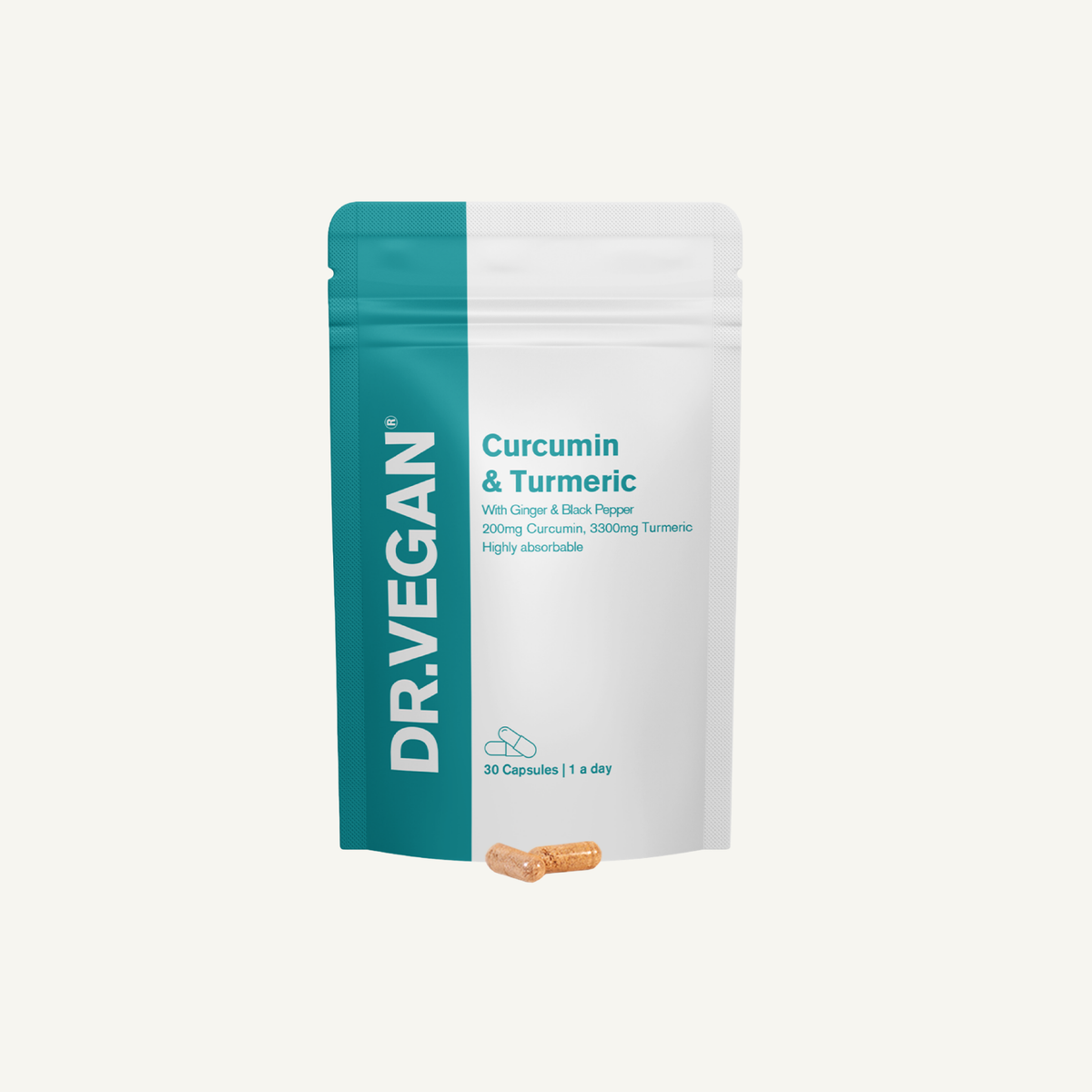 Dr. Vegan Curcumin & Turmeric organic turmeric supplement pouch