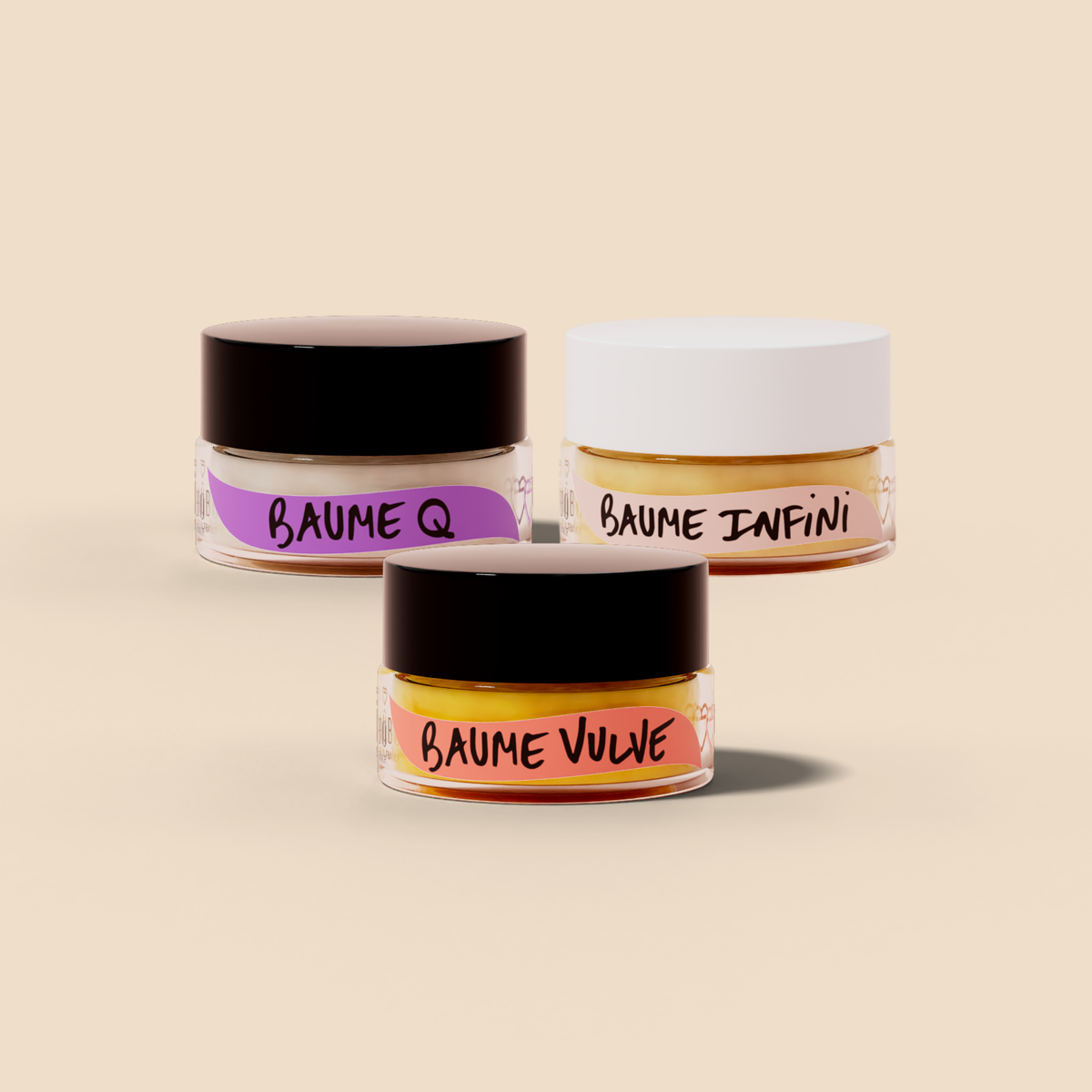 Intimate Care Discovery Kit by Banat Nareng: Baûbo Nourishing Balm, Soothing Balm and Soothing Vulva Balm, 15 ml minis
