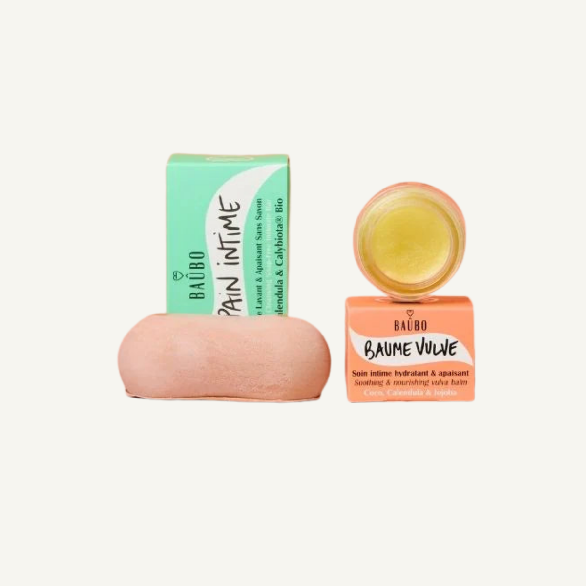 Baûbo Intimate Care Travel Duo: mini Soothing Vulva Balm and Intimate Cleansing Bar