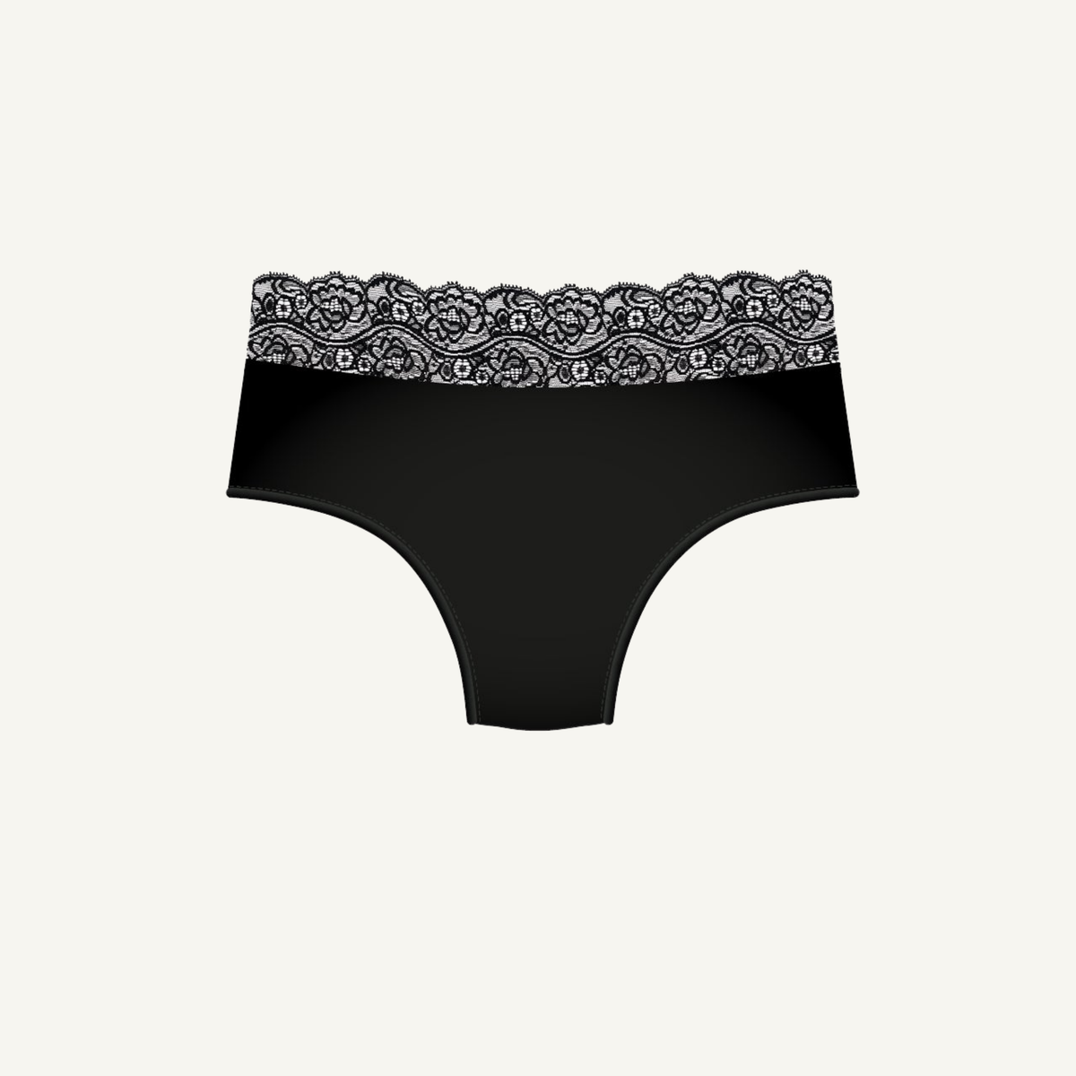 Réjeanne Anthéia black period hiphugger with lace waistband