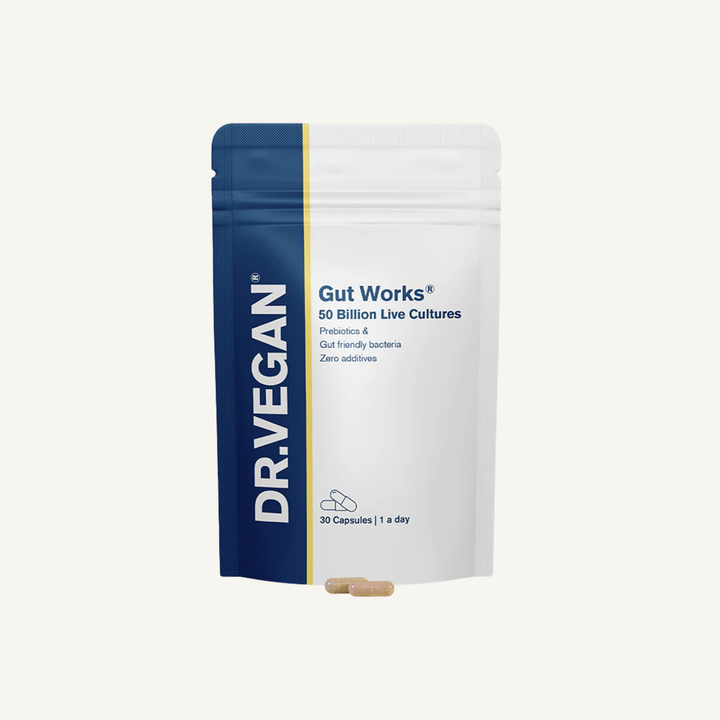 Dr. Vegan Gut Works gut health probiotic pouch