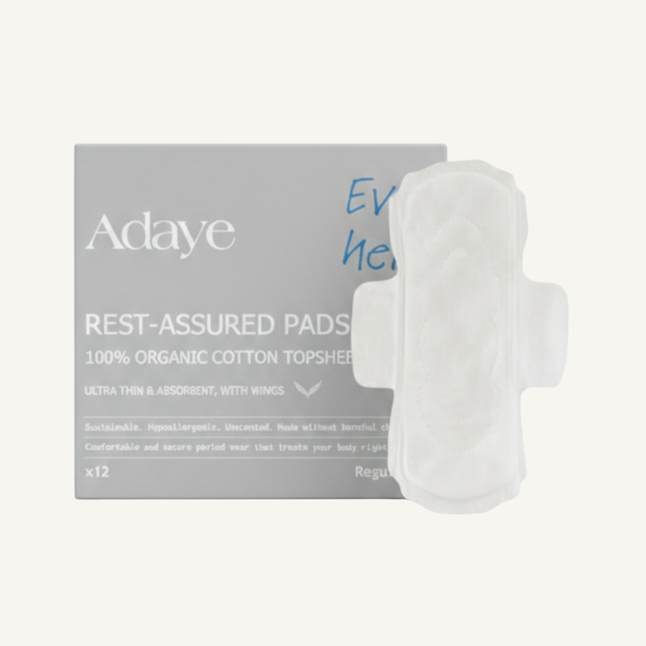 Adaye Rest-Assured Pads, organic cotton topsheet, pack of 12