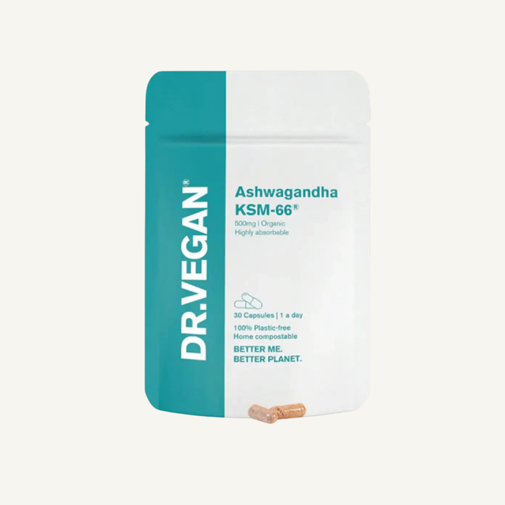 كيس Ashwagandha KSM-66 من Dr. Vegan، عشبة متكيّفة لدعم التوتر والطاقة