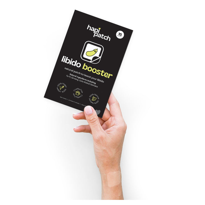 Hand holding Libido Booster pack