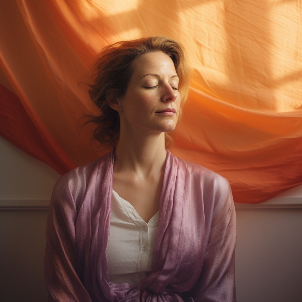 Woman with eyes closed in a calm moment